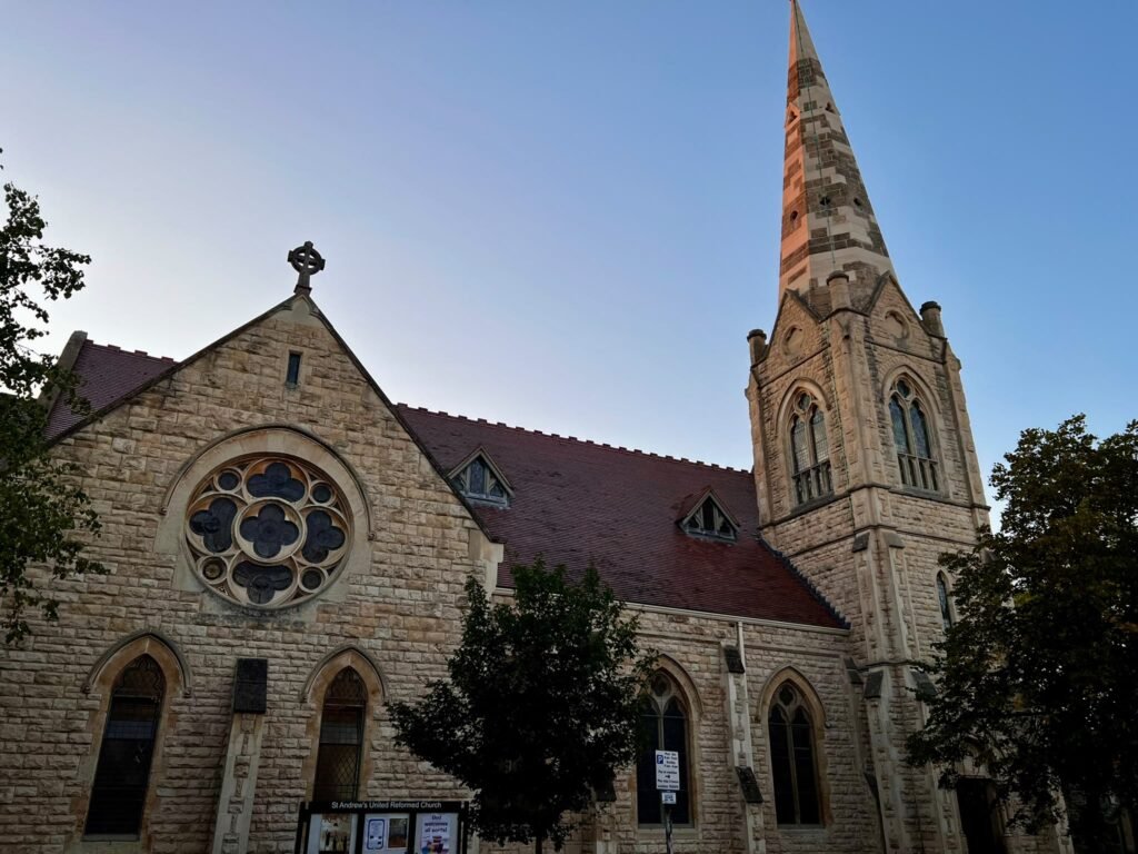 Front of St Andrew’s United Reformed Church in Montpellier, Cheltenham