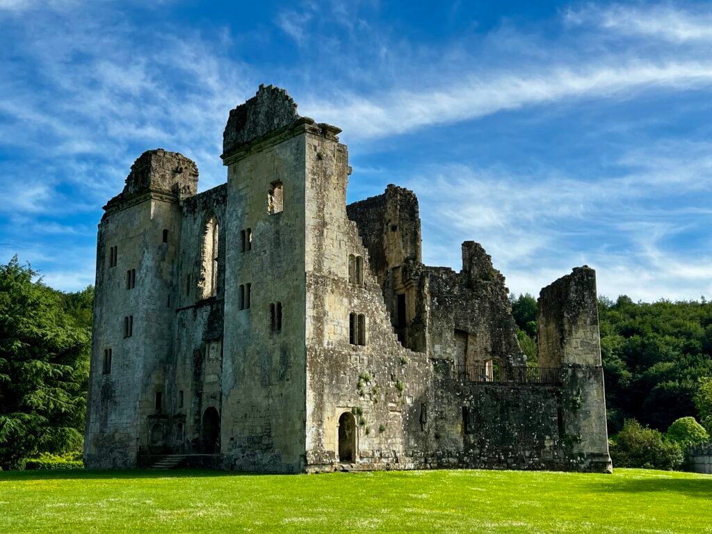 Medieval ruins of Old Wardour Castle in Wiltshire