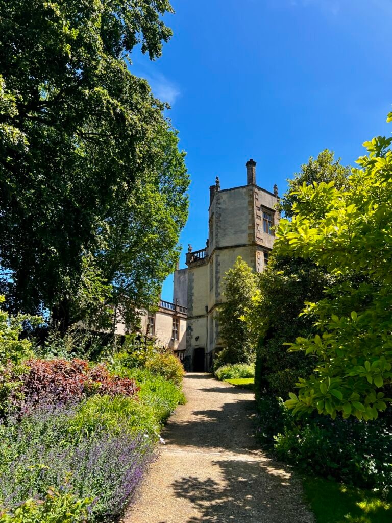 Garden path beside Sherborne Castle in Dorset