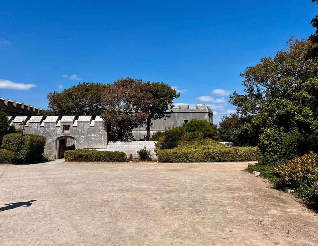 Portland Castle photo gallery showing the courtyard and stone entrance