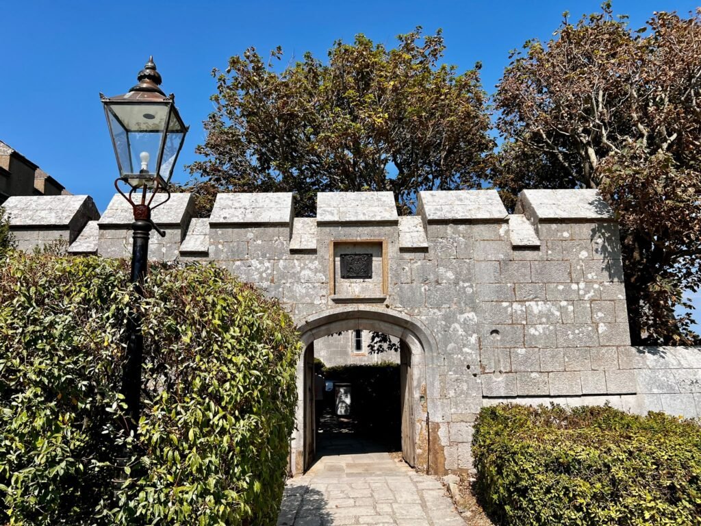 Stone entrance gateway at Portland Castle in Dorset