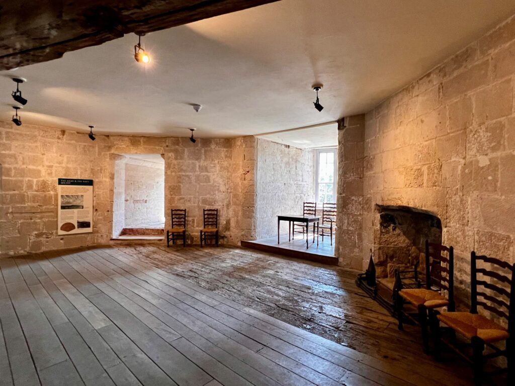 Sparse stone interior room inside Portland Castle