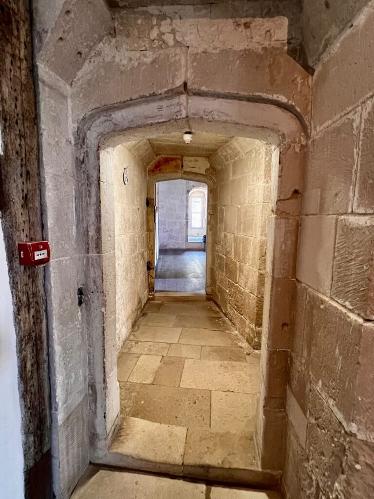 Narrow stone passageway inside Portland Castle