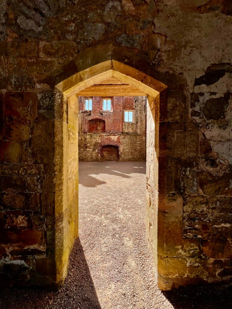 Stone doorway leading through the ruins of Titchfield Abbey and Place House