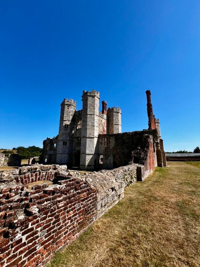 Titchfield Abbey ruins with Tudor Place House and surviving monastic walls in Hampshire