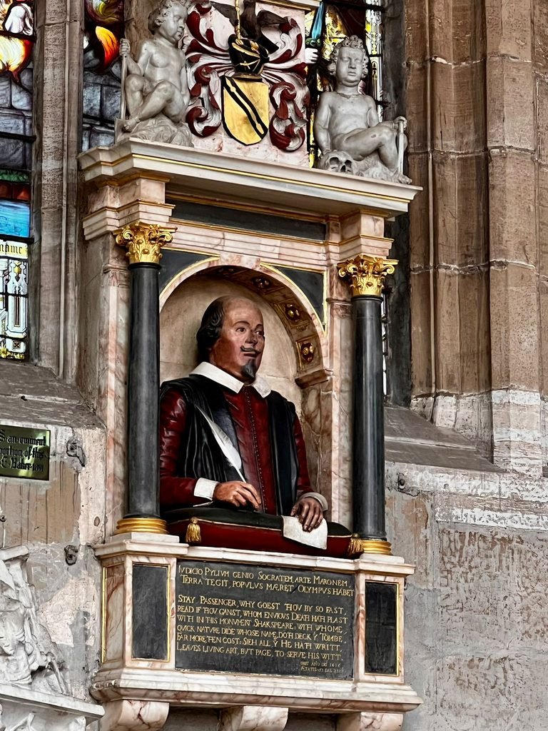 Funerary monument of William Shakespeare inside Holy Trinity Church, Stratford-upon-Avon