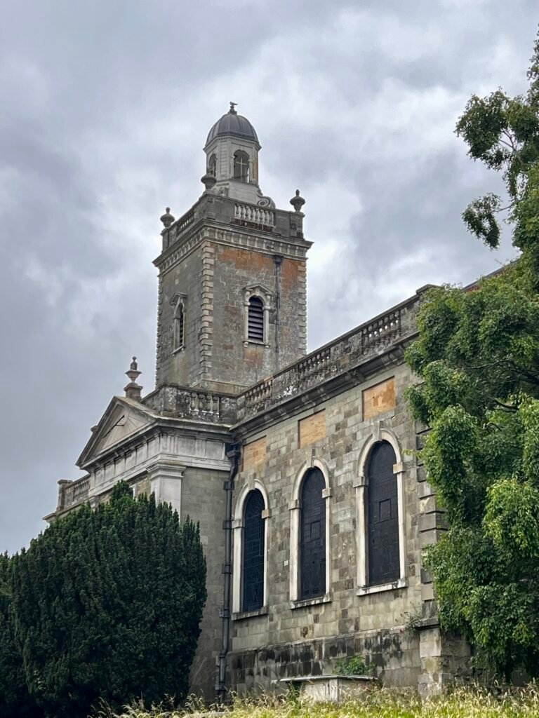 Parish church and tower in Blandford Forum Dorset