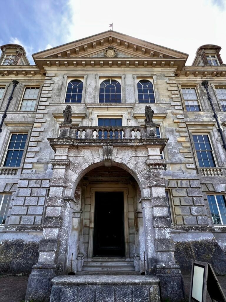 Front entrance of Kingston Lacy National Trust property in Dorset