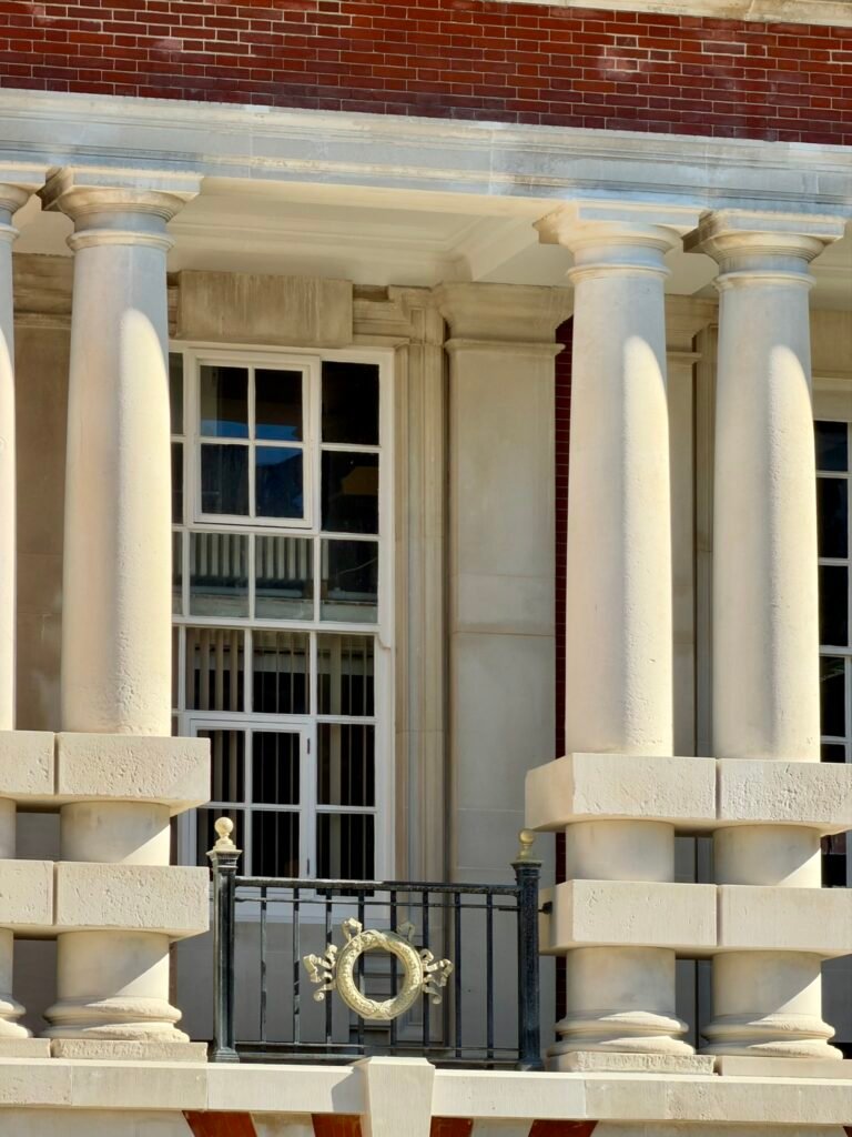 Edwardian columns on Bournemouth Municipal College building
