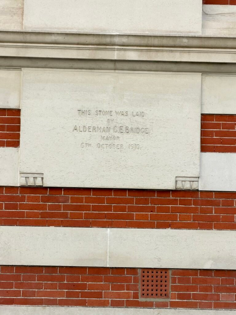 1910 foundation stone at Bournemouth Municipal College