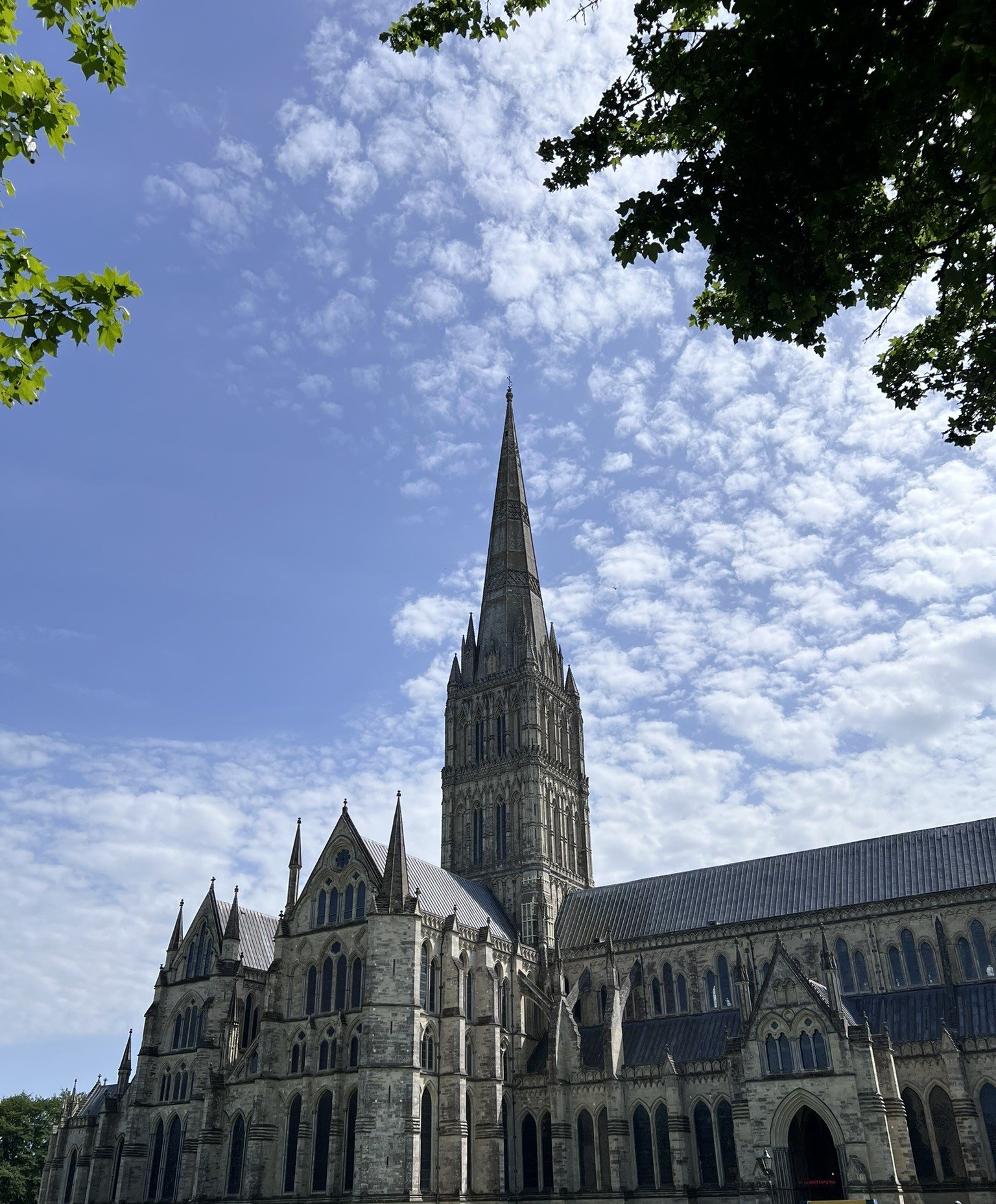 Salisbury Cathedral beneath a cloud-filled sky, venue for Sarum Lights 2026